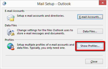 Mail window >> "Show Profiles"