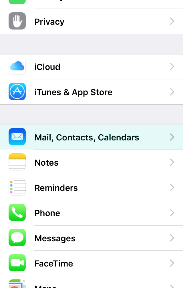 Follow ‘Mail, Contacts, Calendars’