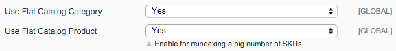 "Use flat catalog category" and "Use flat catalog products”