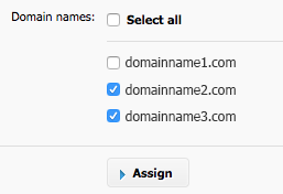 Select the domain names