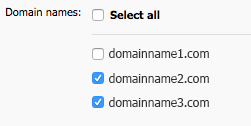 Select the domain names