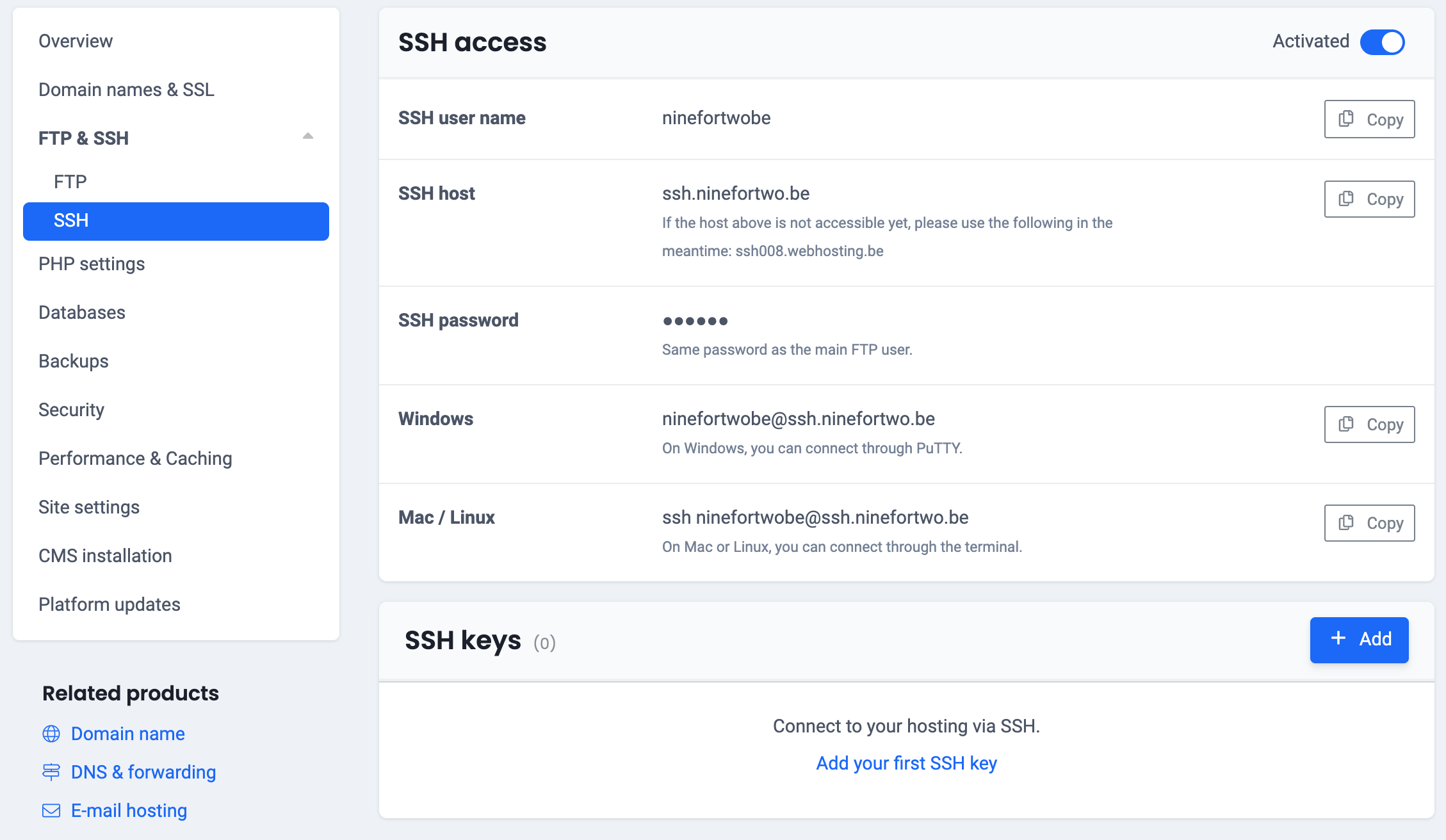 add ssh key