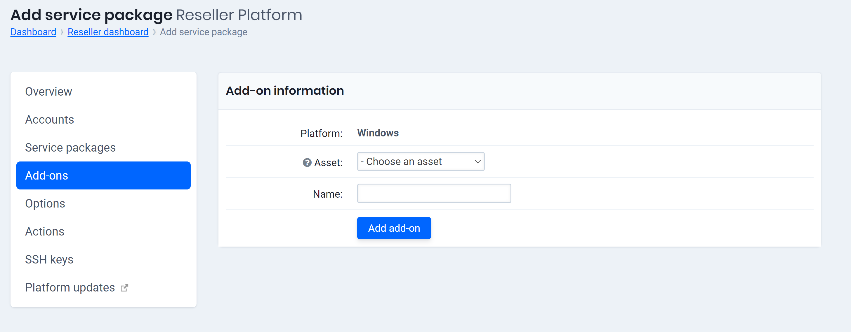 an asset (feature) for add-on