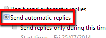 Activate 'Send automatic replies'