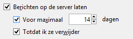 Berichten op de server laten