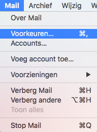 Mail > voorkeuren