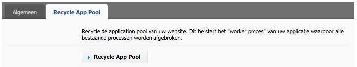 tabblad Recycle App Pool