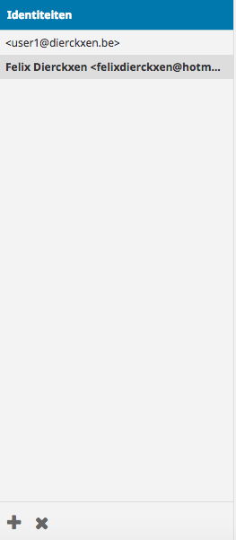 identiteiten die je aangemaakt hebt
