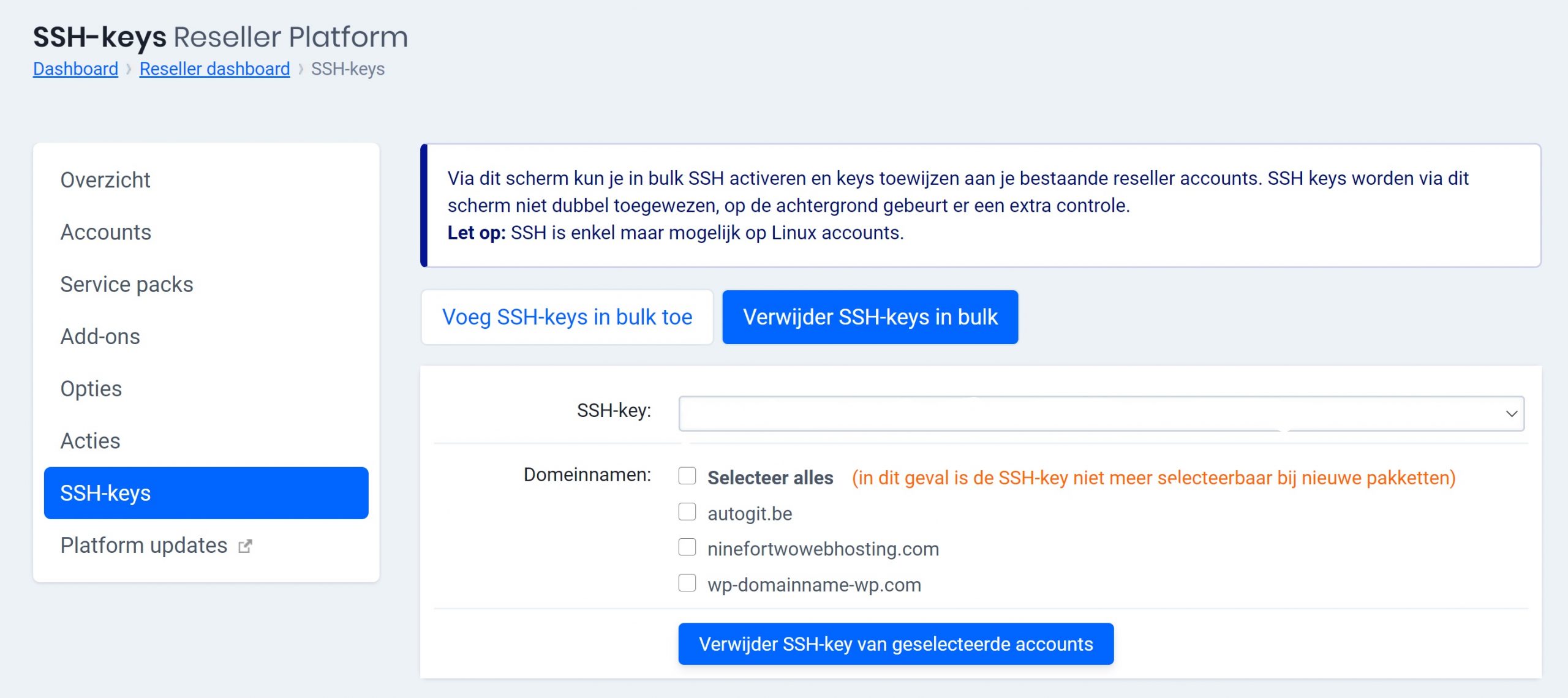 SSH key verwijderen