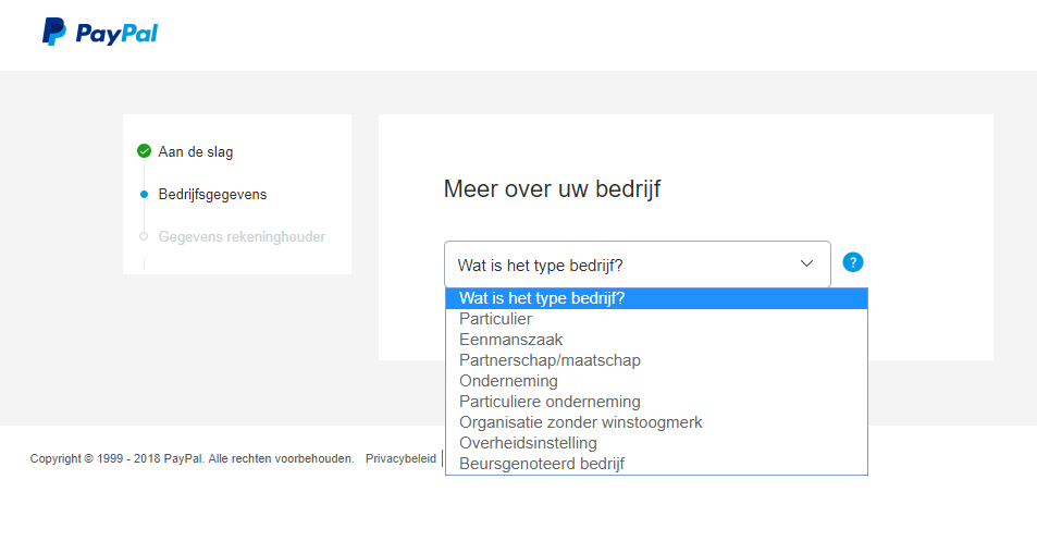 paypal kies type zaak