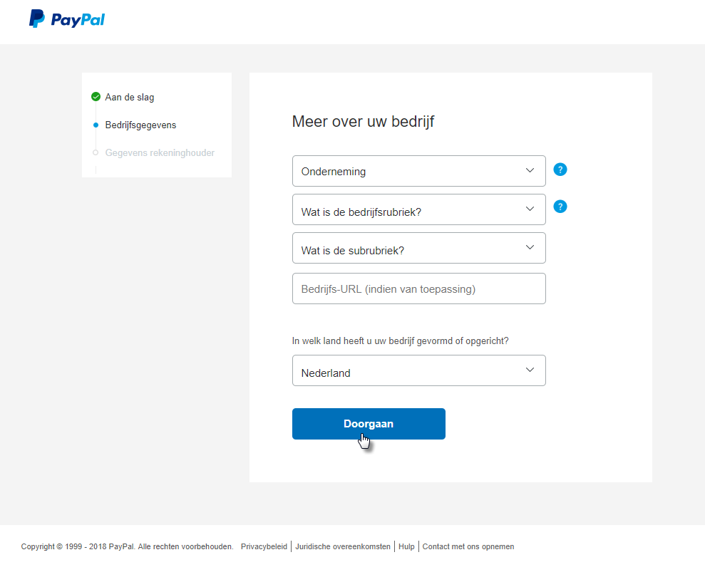 paypal gegevens