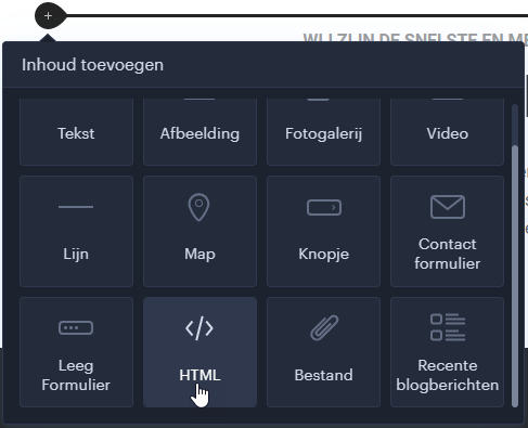 plus html code toevoegen