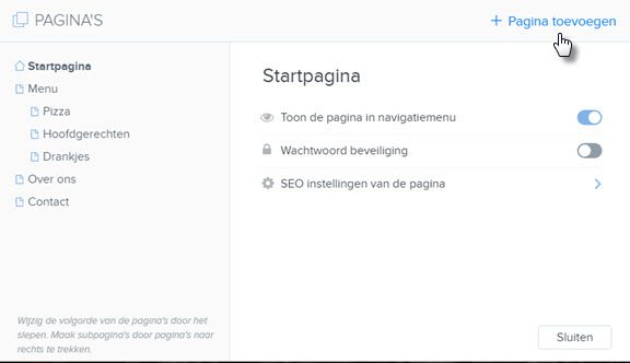 pagina toevoegen